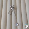 Сережка кафф Змія Xuping TTM Stainless Steel Без проколу колір срібло. Праве вушко